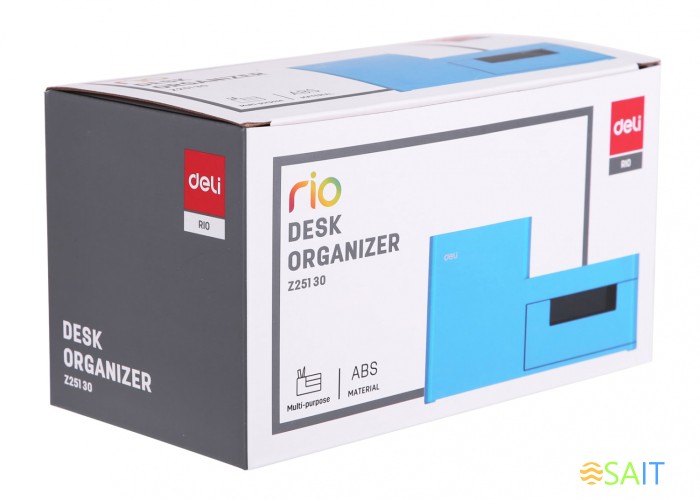 Органайзер настольный Deli EZ25130 Rio 4отд. 175x90x92мм голубой пластик