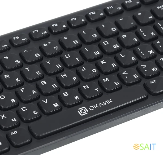 Клавиатура Оклик 880S черный USB беспроводная slim Multimedia