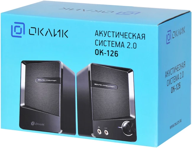 Колонки Оклик OK-126 2.0 черный 6Вт