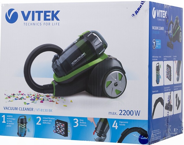 Пылесос Vitek VT-8130 BK 2200Вт зеленый/темно-синий