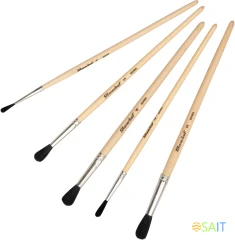 Набор кистей Silwerhof Color белка имит. (наб.5шт) круглая №1-5 дерев.ручка