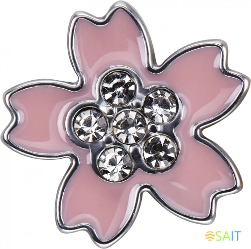 Шильд-символ Moleskine Sakura Цветок металл серебристый/розовый LESU08PINFLWCRYS