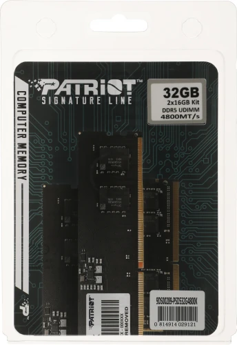 Память DDR5 2x16Gb 4800MHz Patriot PSD532G4800K Signature RTL Gaming PC5-38400 CL40 DIMM 288-pin 1.1В Ret