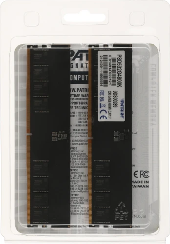 Память DDR5 2x16Gb 4800MHz Patriot PSD532G4800K Signature RTL Gaming PC5-38400 CL40 DIMM 288-pin 1.1В Ret