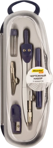 Готовальня Silwerhof Daily корпус синий металл 12см в компл.:5 предметов