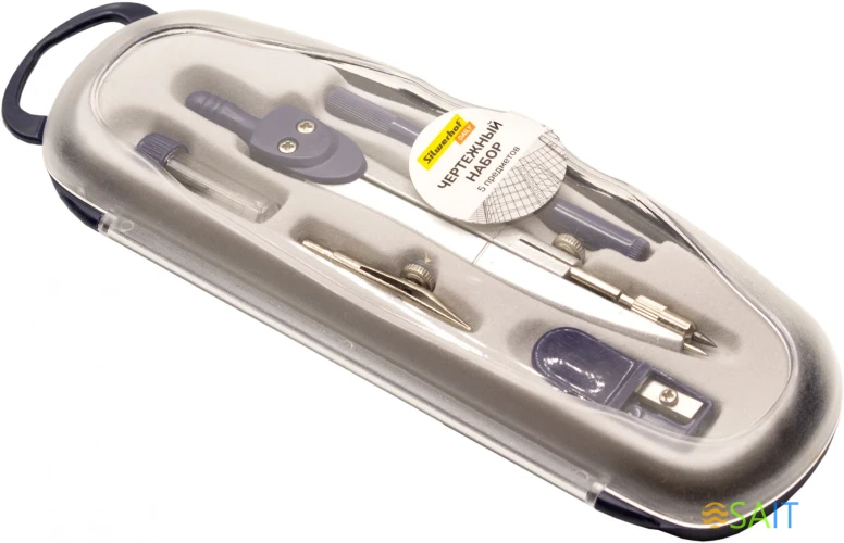 Готовальня Silwerhof Daily корпус синий металл 12см в компл.:5 предметов