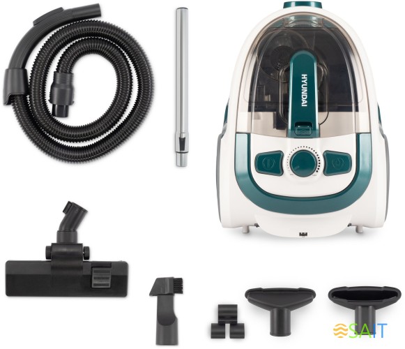 Пылесос Hyundai HYV-C3500 2220Вт белый/бирюзовый