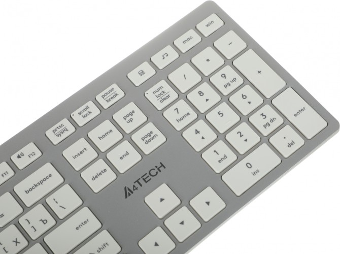 Клавиатура A4Tech FX50 белый USB slim Multimedia (FX50 WHITE) кабель 1.5м