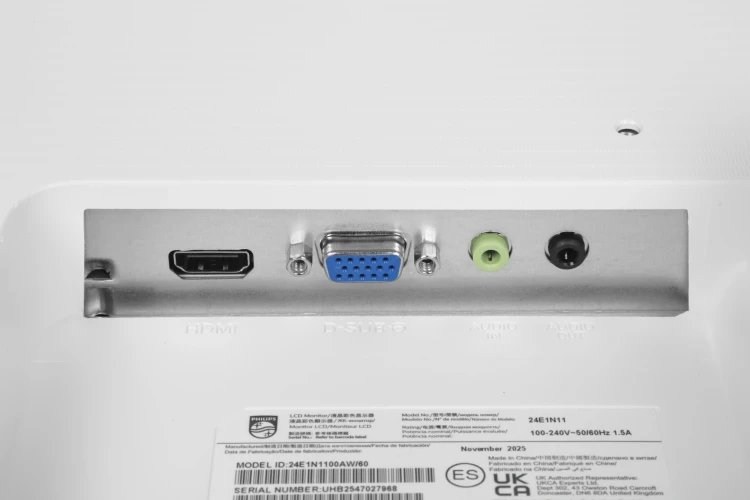 Монитор Philips 23.8" E Line 24E1N1100AW белый IPS LED 16:9 HDMI M/M матовая 1300:1 250cd 178гр/178гр 1920x1080 100Hz VGA FHD 2.51кг