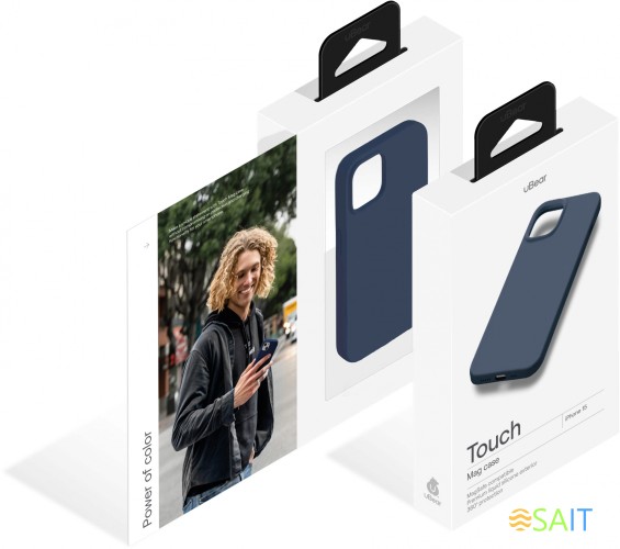 Чехол (клип-кейс) uBear для Apple iPhone 15 Touch Mag Case with MagSafe темно-синий (CS257DB61TH-I23M)