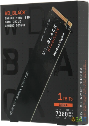 Накопитель SSD WD PCIe 4.0 x4 1TB WDS100T2X0E Black SN850X M.2 2280