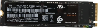 Накопитель SSD WD PCIe 4.0 x4 1TB WDS100T2X0E Black SN850X M.2 2280