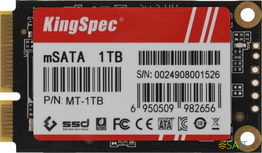 Накопитель SSD Kingspec SATA-III 1TB MT-1TB MT Series mSATA