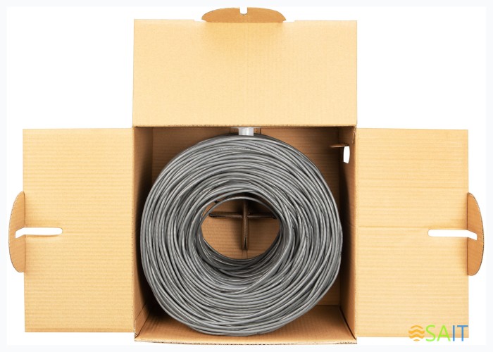 Кабель сетевой Buro BU-COP-045 UTP 4 пары cat.5E solid 0.45мм Cu 305м серый