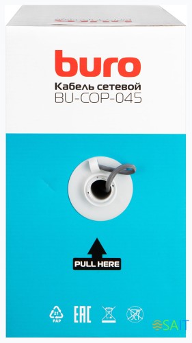 Кабель сетевой Buro BU-COP-045 UTP 4 пары cat.5E solid 0.45мм Cu 305м серый