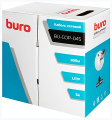 Кабель сетевой Buro BU-COP-045 UTP 4 пары cat.5E solid 0.45мм Cu 305м серый