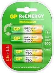 Аккумулятор GP 210AAHC АА+75AAAHC AAA NiMH 2000mAh (4шт)