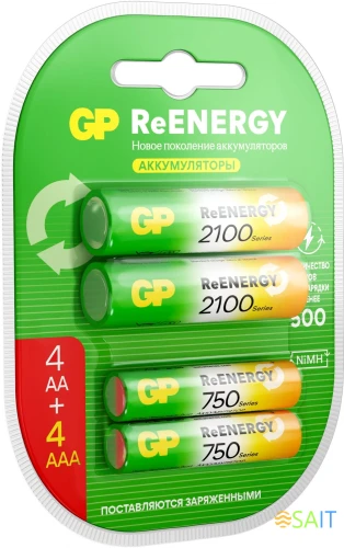 Аккумулятор GP 210AAHC АА+75AAAHC AAA NiMH 2000mAh (4шт)