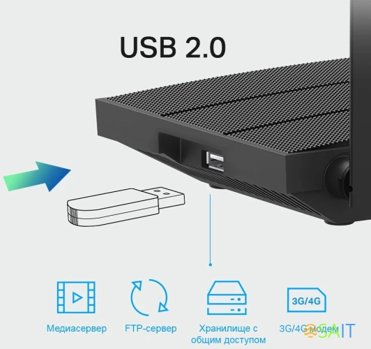 Роутер беспроводной TP-Link Archer C6U AC1200 10/100/1000BASE-TX черный