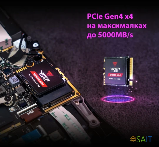 Накопитель SSD Patriot PCIe 4.0 x4 2TB VP4000M2TBM23 VP4000 Mini M.2 2230