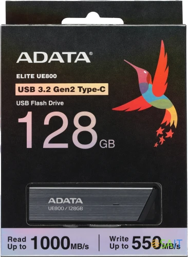 Флеш Диск A-Data 128Gb Type-C UE800 AELI-UE800-128G-CSG USB3.2 серебристый