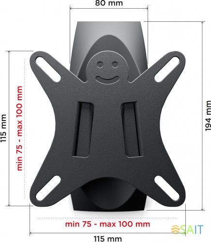 Кронштейн для телевизора Holder LCDS-5003 металлик 10"-26" макс.25кг настенный поворот и наклон