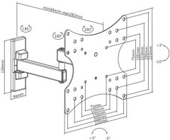 Кронштейн для телевизора Ultramounts UM877 черный 23"-42" макс.20кг настенный поворотно-выдвижной и наклонный