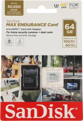 Флеш карта microSDXC 64GB Sandisk SDSQQVR-064G-GN6IA Max Endurance + adapter