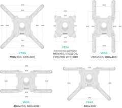 Кронштейн для телевизора Onkron M4 белый 32"-65" макс.35кг настенный поворот и наклон