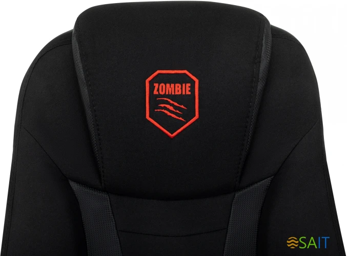 Кресло игровое Zombie 200 черный ткань/эко.кожа крестов. пластик пластик черный