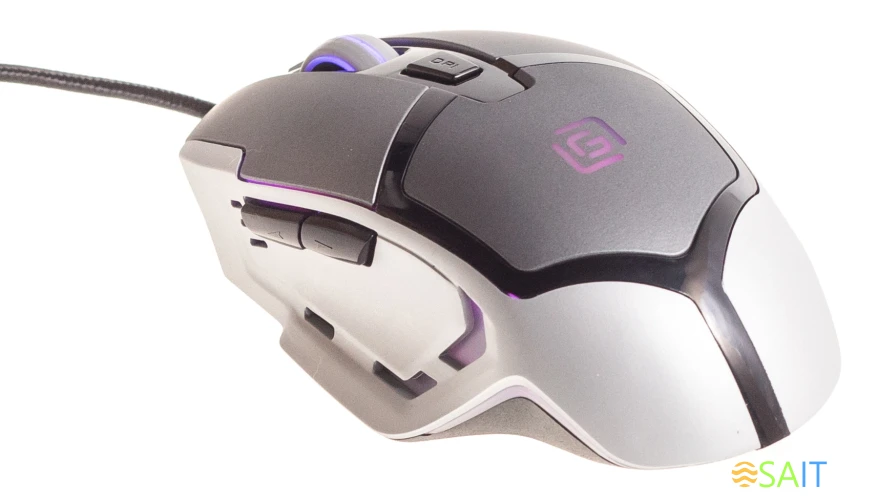 Мышь Оклик 915G HELLWISH V2 черный/серый оптическая 4800dpi USB 6but (1003993)