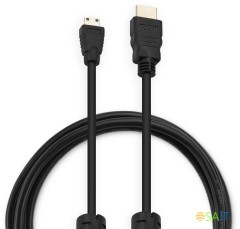 Кабель аудио-видео Buro HDMI 1.4 HDMI (m)/Mini HDMI (m) 1.8м. феррит.кольца позолоч.конт. черный (MINIHDMI-1.8M)