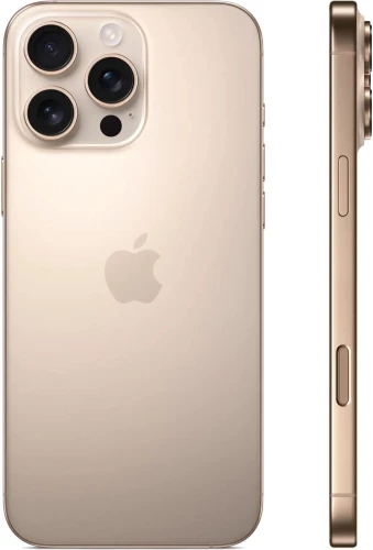 Смартфон Apple A3295 iPhone 16 Pro Max 512Gb бежевый титан моноблок 3G 4G 1Sim 6.9" 1320x2868 iOS 18 48Mpix 802.11 a/b/g/n/ac/ax/be NFC GPS Protect
