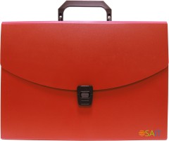 Портфель Бюрократ -BPP13RED 13 отдел. A4 пластик 0.7мм красный