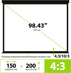 Экран Cactus 98" 150x200см TriExpert CS-PSTE-200x150-BK 4:3 напольный рулонный черный