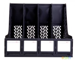 Лоток вертикальный Deli E9846BLACK для бумаг 326х275х257мм черный пластик