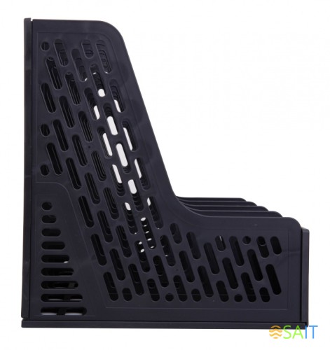 Лоток вертикальный Deli E9846BLACK для бумаг 326х275х257мм черный пластик