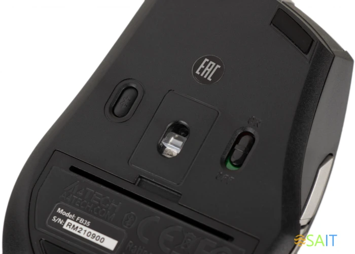 Мышь A4Tech Fstyler FB35 серый оптическая 2000dpi беспров. BT/Radio USB для ноутбука 6but (FB35 SMOKY GREY)