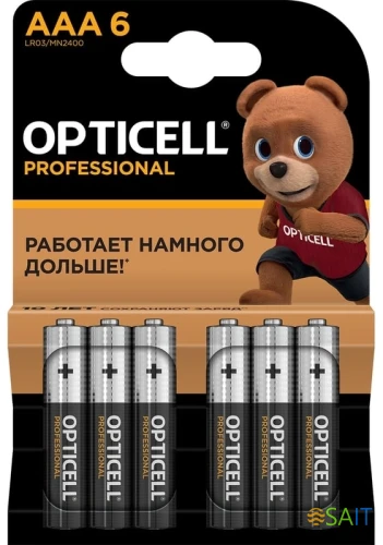 Батарея Opticell Professional LR03 AAA (6шт) блистер