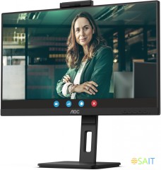 Монитор AOC 27&quot; Pro Q27P3QW черный IPS LED 16:9 HDMI M/M Cam матовая HAS Piv 1000:1 350cd 178гр/178гр 2560x1440 75Hz DP QHD USB 6.6кг