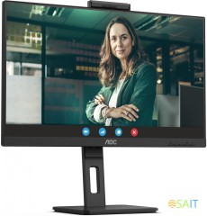 Монитор AOC 27&quot; Pro Q27P3QW черный IPS LED 16:9 HDMI M/M Cam матовая HAS Piv 1000:1 350cd 178гр/178гр 2560x1440 75Hz DP QHD USB 6.6кг