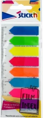 Закладки самокл. пластиковые Stick`n 27087 45x12мм 8цв.в упак. 10лист стрелки