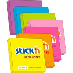 Блок самоклеящийся бумажный Stick`n 21166 76x76мм 100лист. 70г/м2 неон розовый
