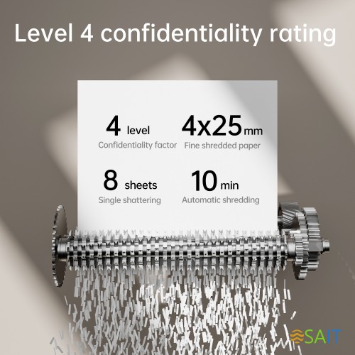 Шредер Deli ET023 черный с автоподачей (секр.P-4) фрагменты 8лист. 15лтр.