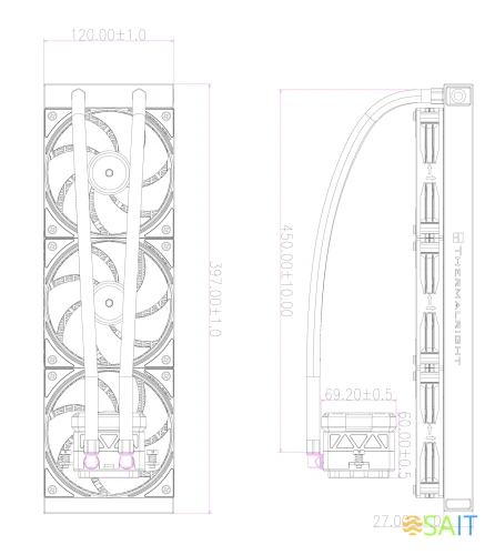 Система водяного охлаждения Thermalright Frozen Warframe 360 ARGB Soc-AM5/AM4/1200/1700/1851 белый 4-pin 29.8dB Al LCD Ret (F-WFRAME-360-WH-ARGB)