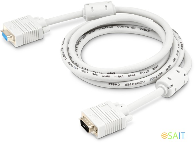 Кабель-удлинитель Buro CAB015S-06 VGA (m) VGA (f) 1.8м феррит.кольца серый