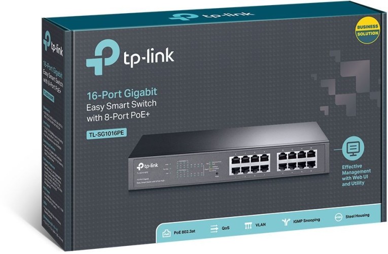Коммутатор TP-Link TL-SG1016PE (L2) 16x1Гбит/с 8PoE+ 110W управляемый