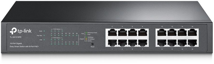 Коммутатор TP-Link TL-SG1016PE (L2) 16x1Гбит/с 8PoE+ 110W управляемый