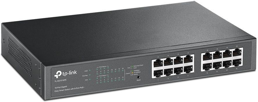 Коммутатор TP-Link TL-SG1016PE (L2) 16x1Гбит/с 8PoE+ 110W управляемый