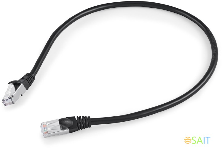 Патч-корд Buro BU-7-0.5M STP 4 пары cat.7 CCA molded 0.5м черный RJ-45 (m)-RJ-45 (m)